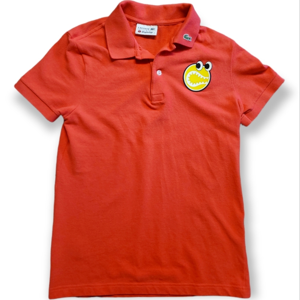 Lacoste x Yazbukey Tennis Red Polo Shirt Collar Logo Rare Button Short 2 XXS